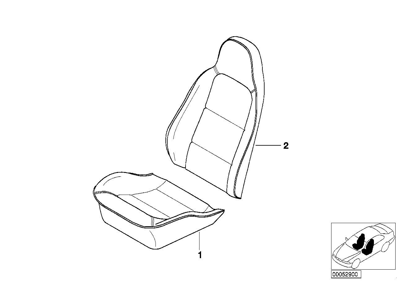 Individual basic seat covers with strip
