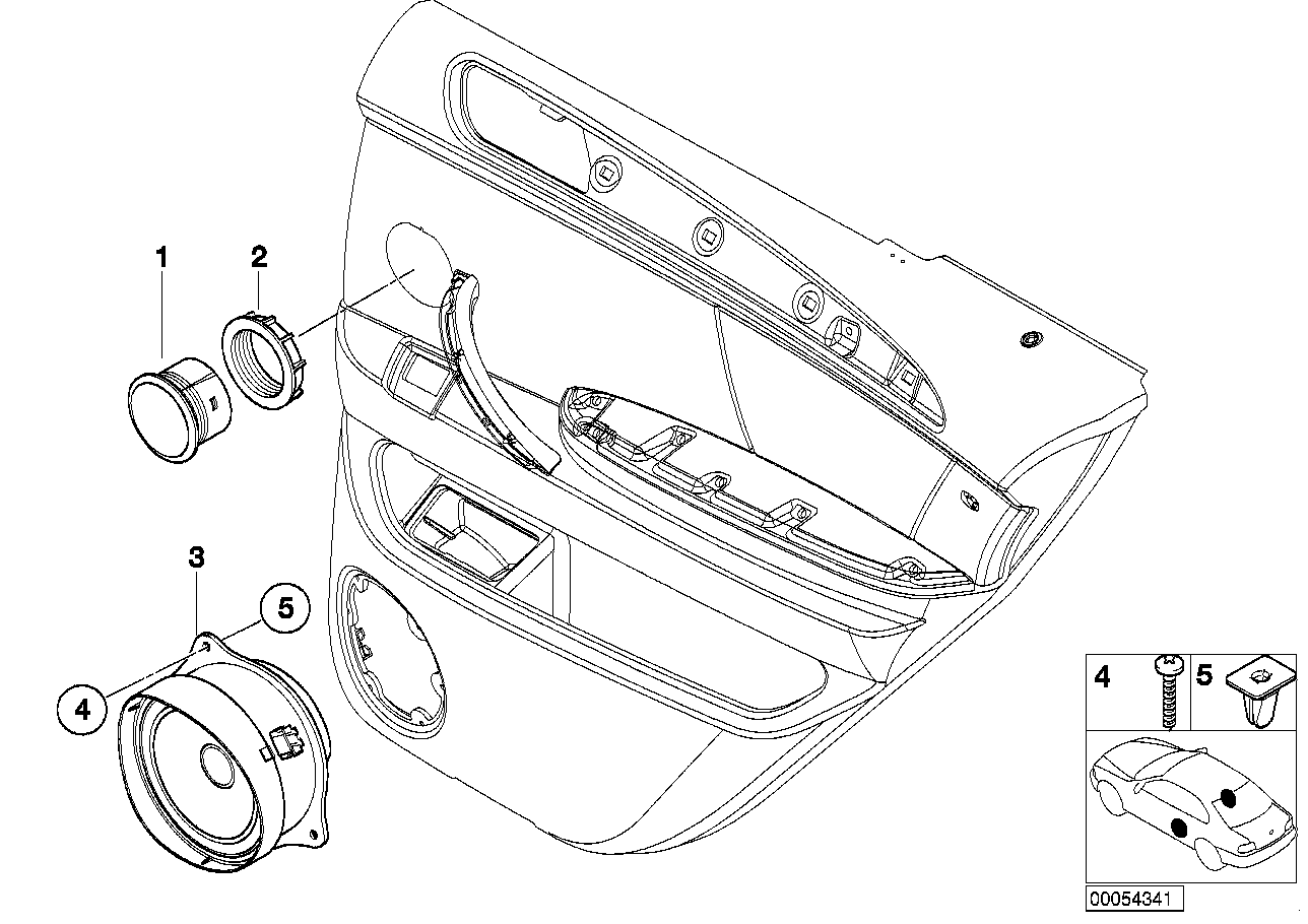 Single parts f rear door hifi system