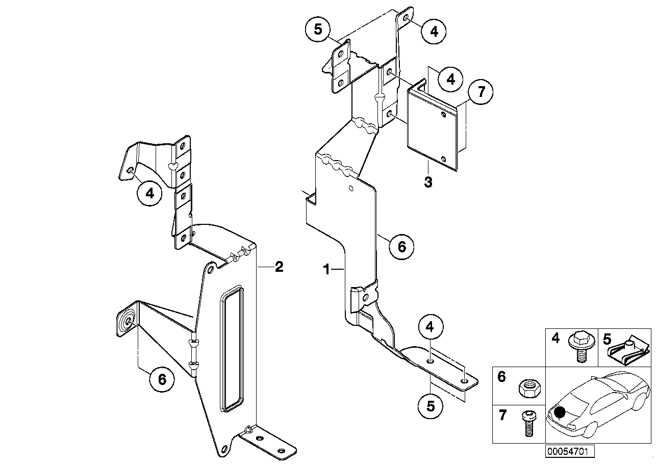 CD changer mounting parts