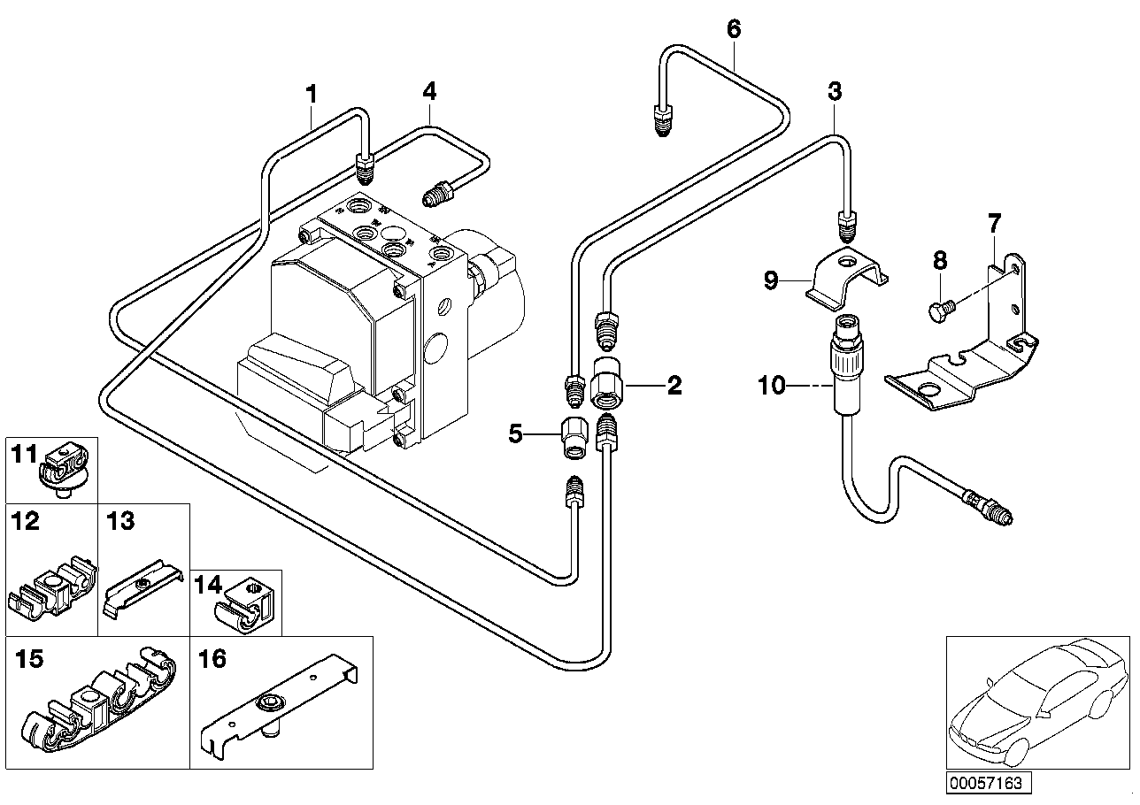 Трубопровод тормозного привода Зд с DSC