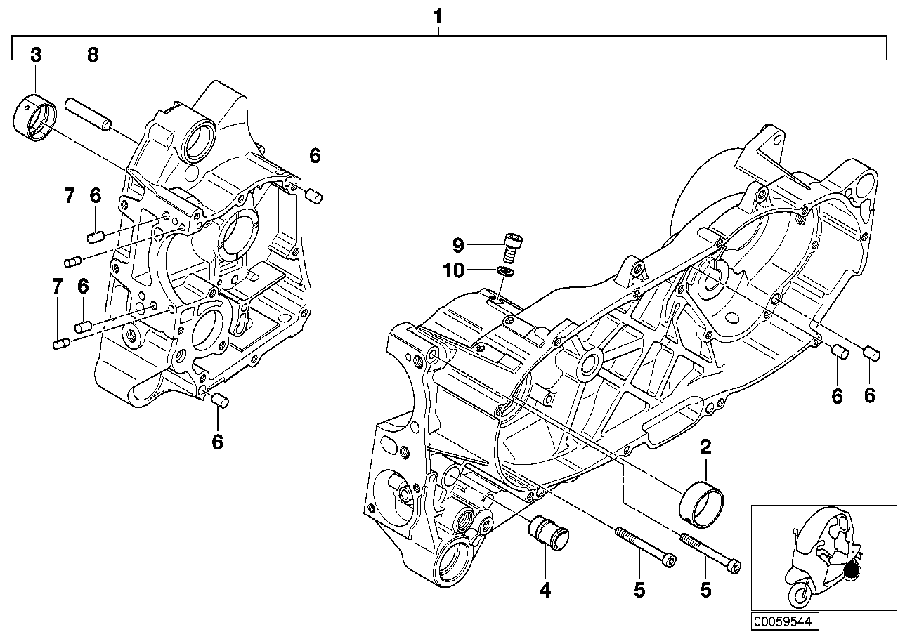 Housing, engine-gearbox unit