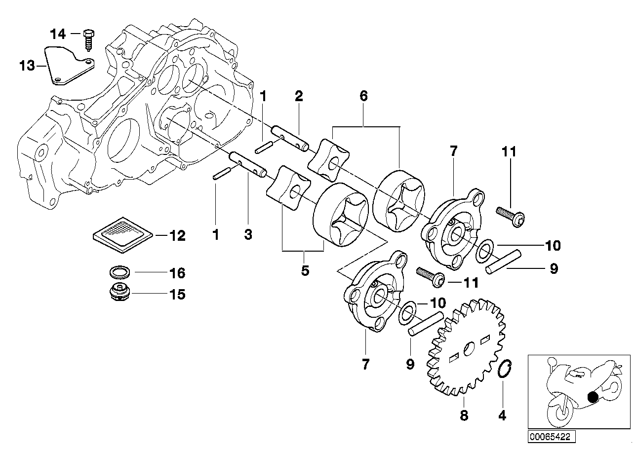 Single parts for oil pump