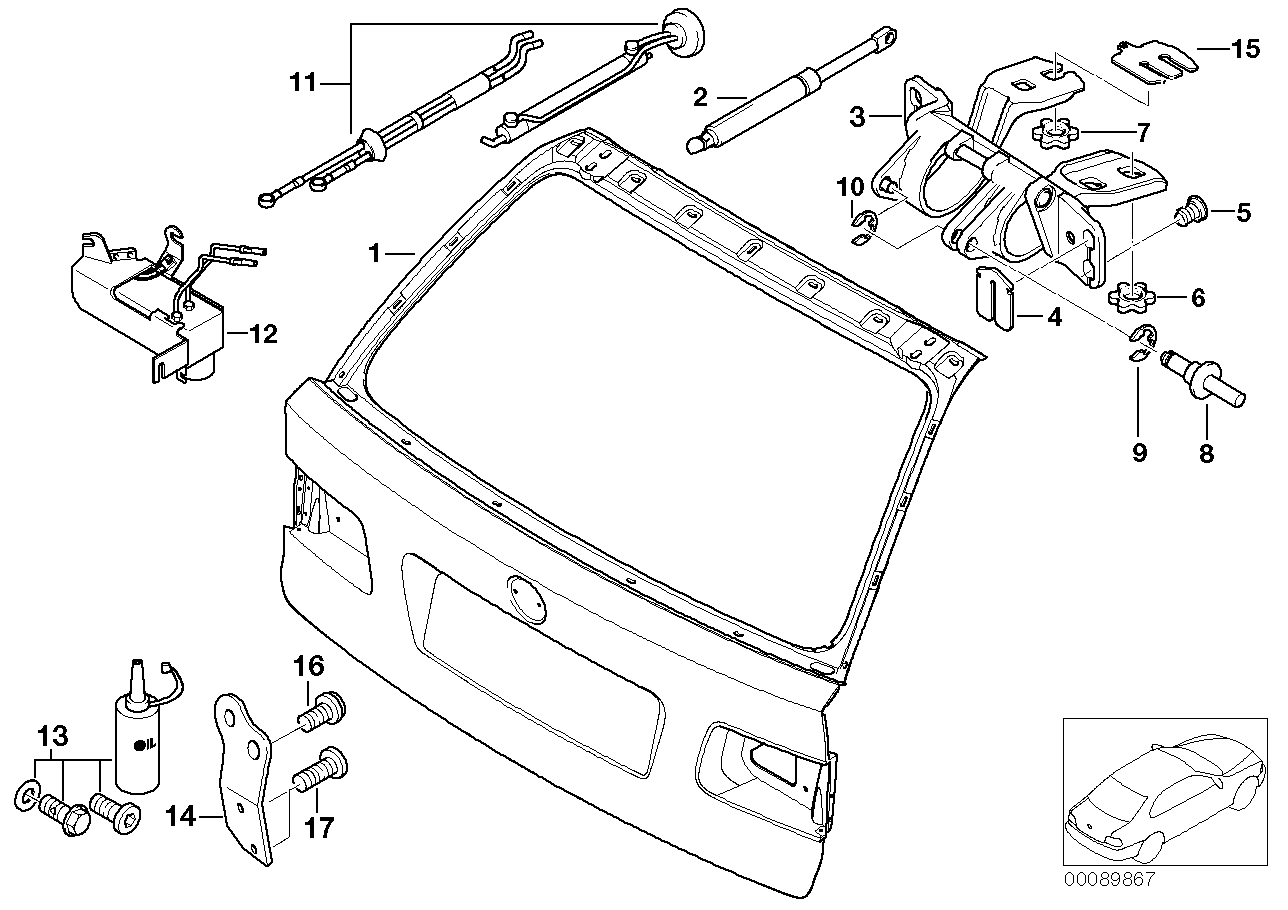Koffertlucka/hydraulisk system delar
