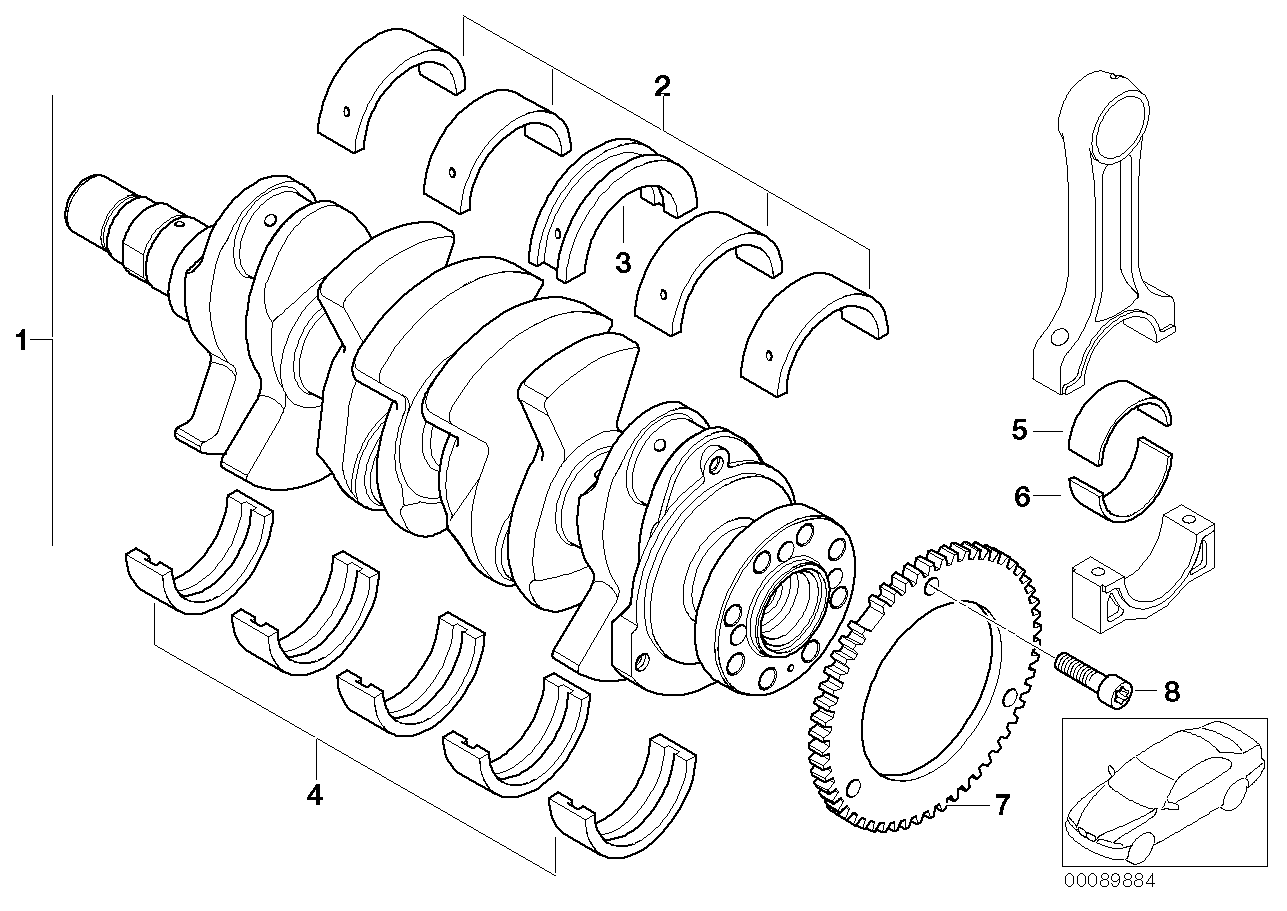 Cigüeñal mecanismo del cigüeñal/semicoj.