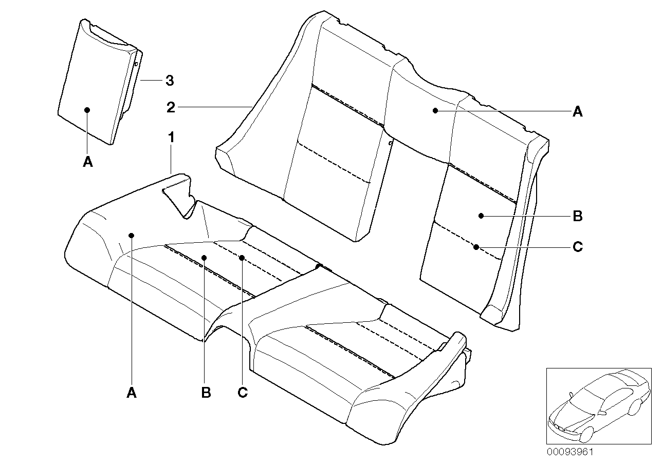 Individual cover, seat, rear, leather N6
