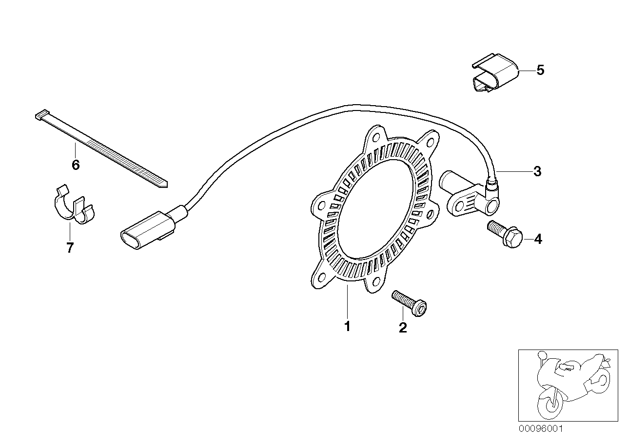Freno de la rueda delant., sensor/anillo