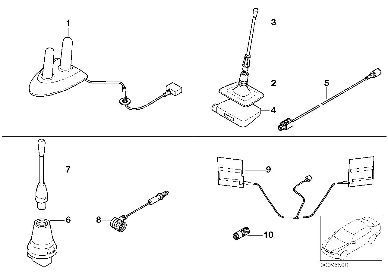 Single parts f V-series teleph. antenna