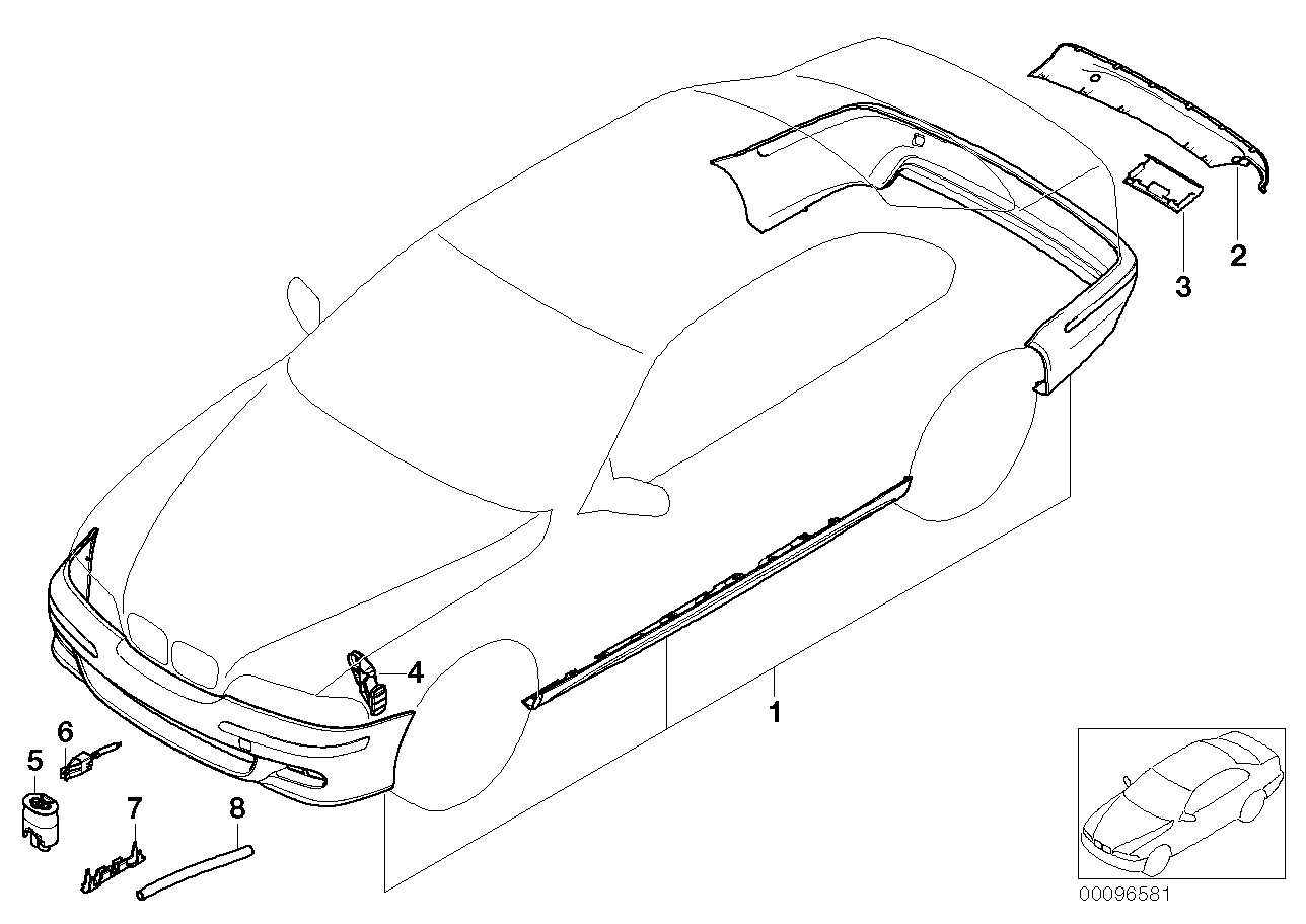 Retrofit kit M aerodyn.package from 9/01