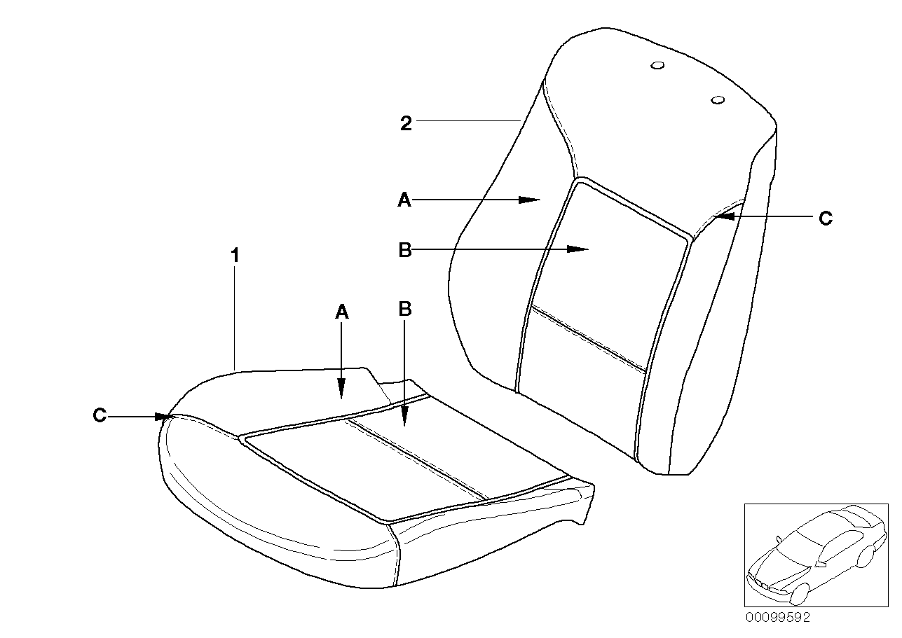 Individual standard-seat cover leather