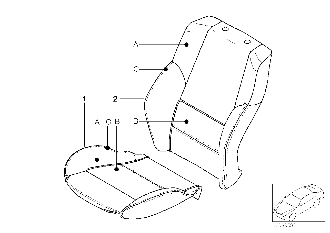 Individual cover, sports seat, leather
