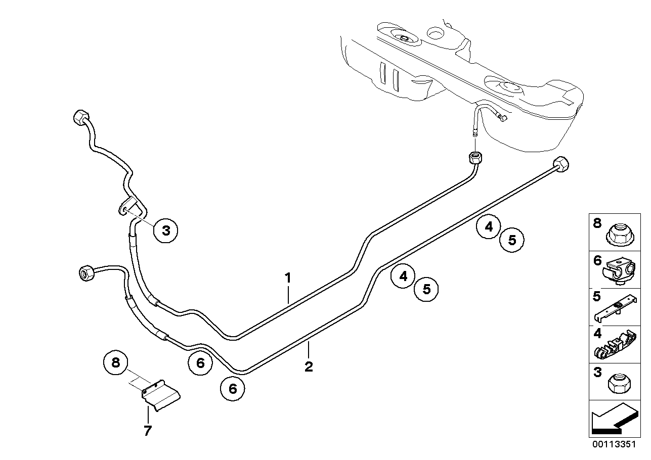 Fuel pipe and scavenging line