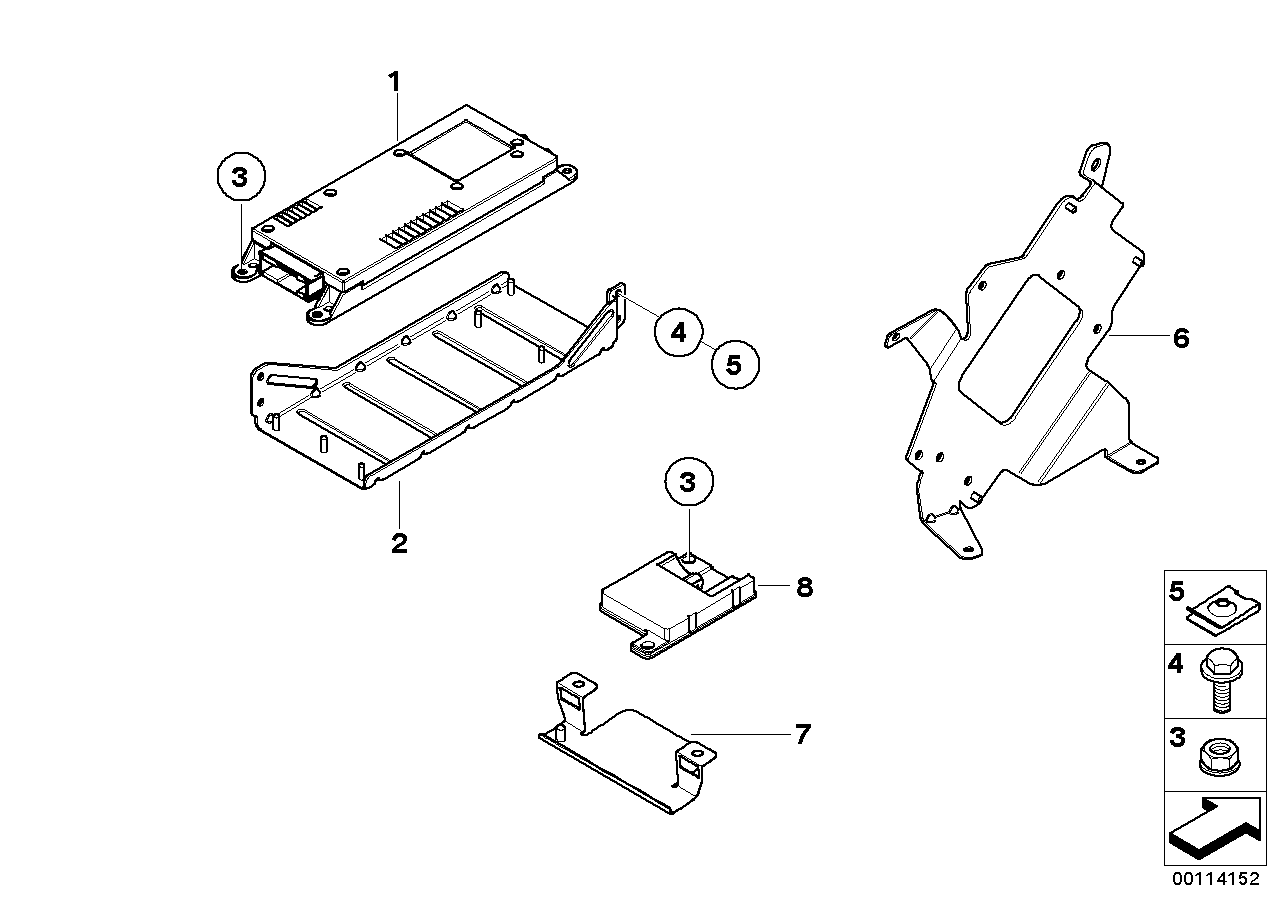 Single parts, SA 638, trunk