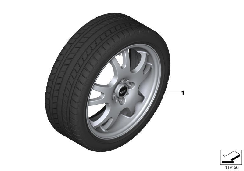 Winter wheel w.tyre dbl.spoke R87 - 16