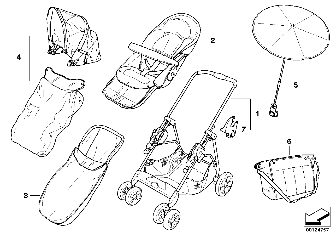 MINI buggy chroom-marine met accessoires