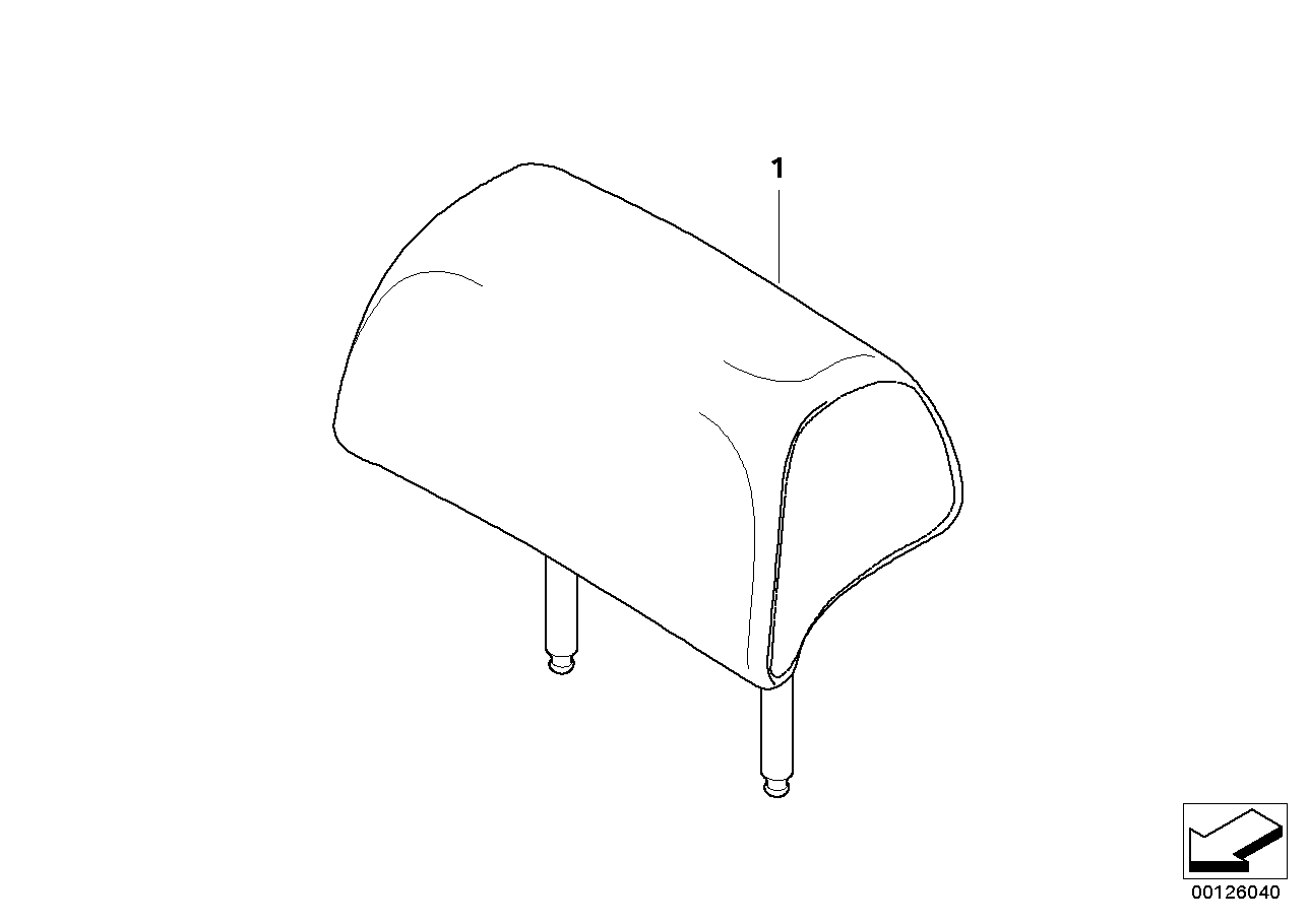 Poggiatesta indv, sedile base, posterior
