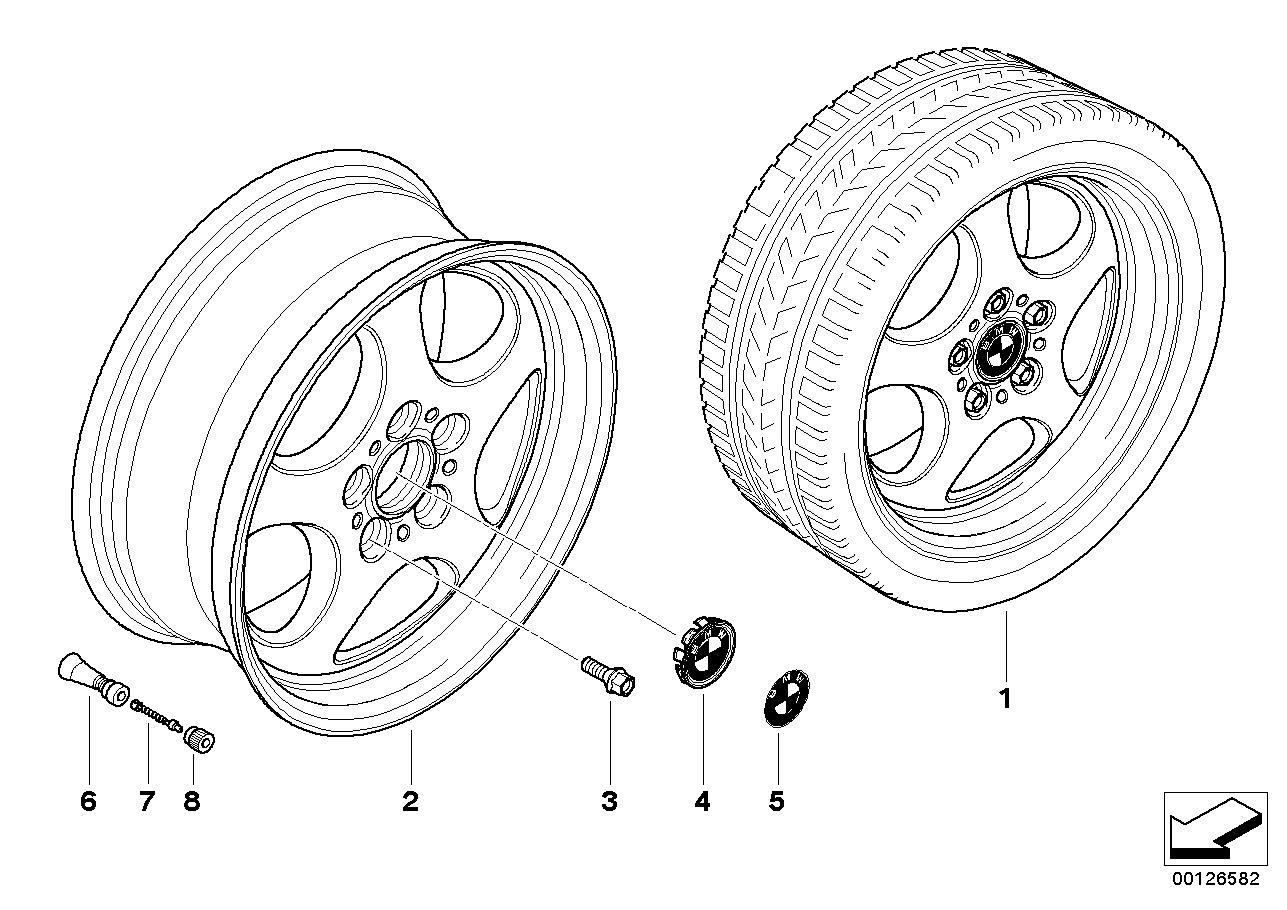 BMW LA wheel, ellipsoid styling 109