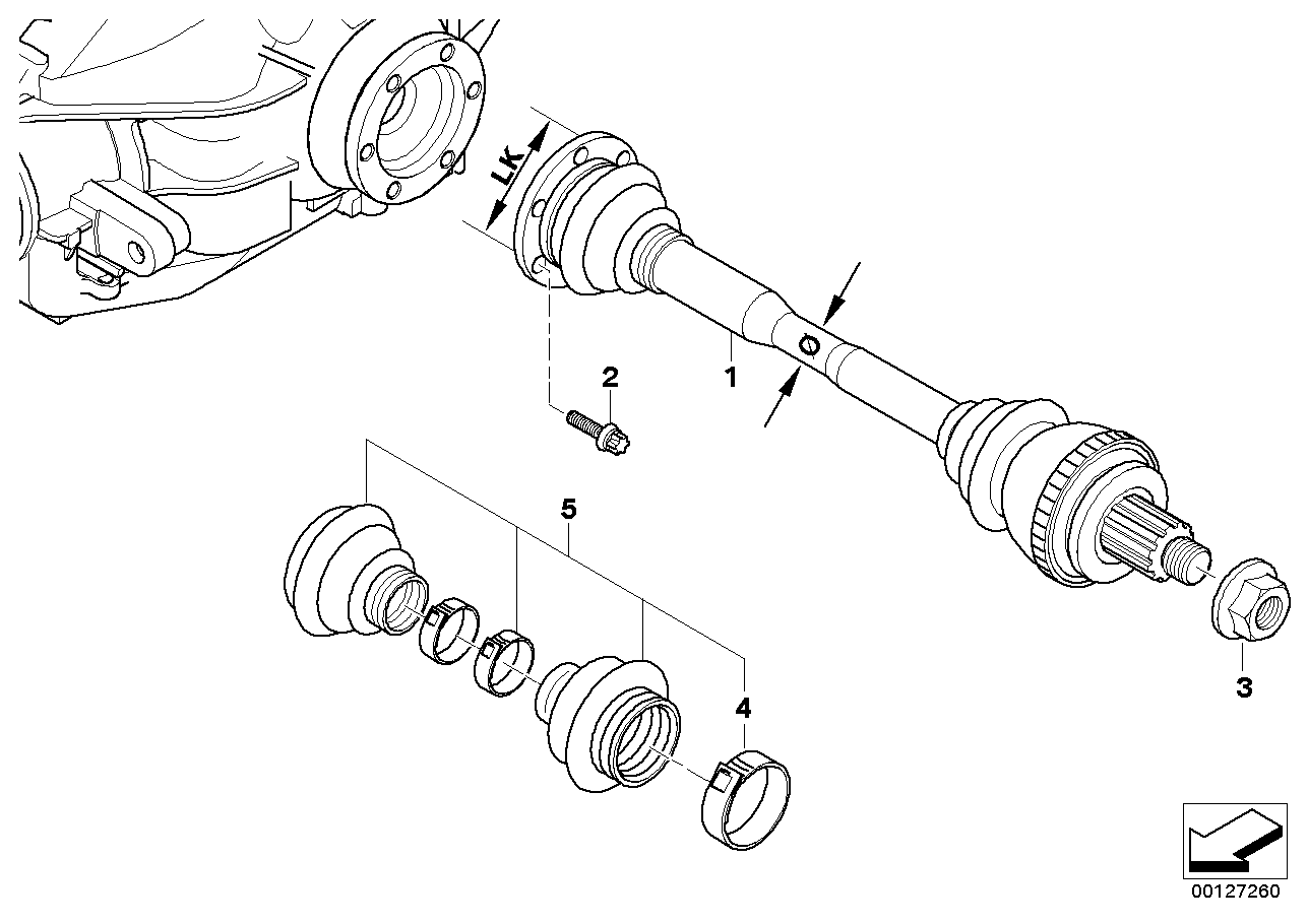 Výstupní hřídel s kuličkovou klecí