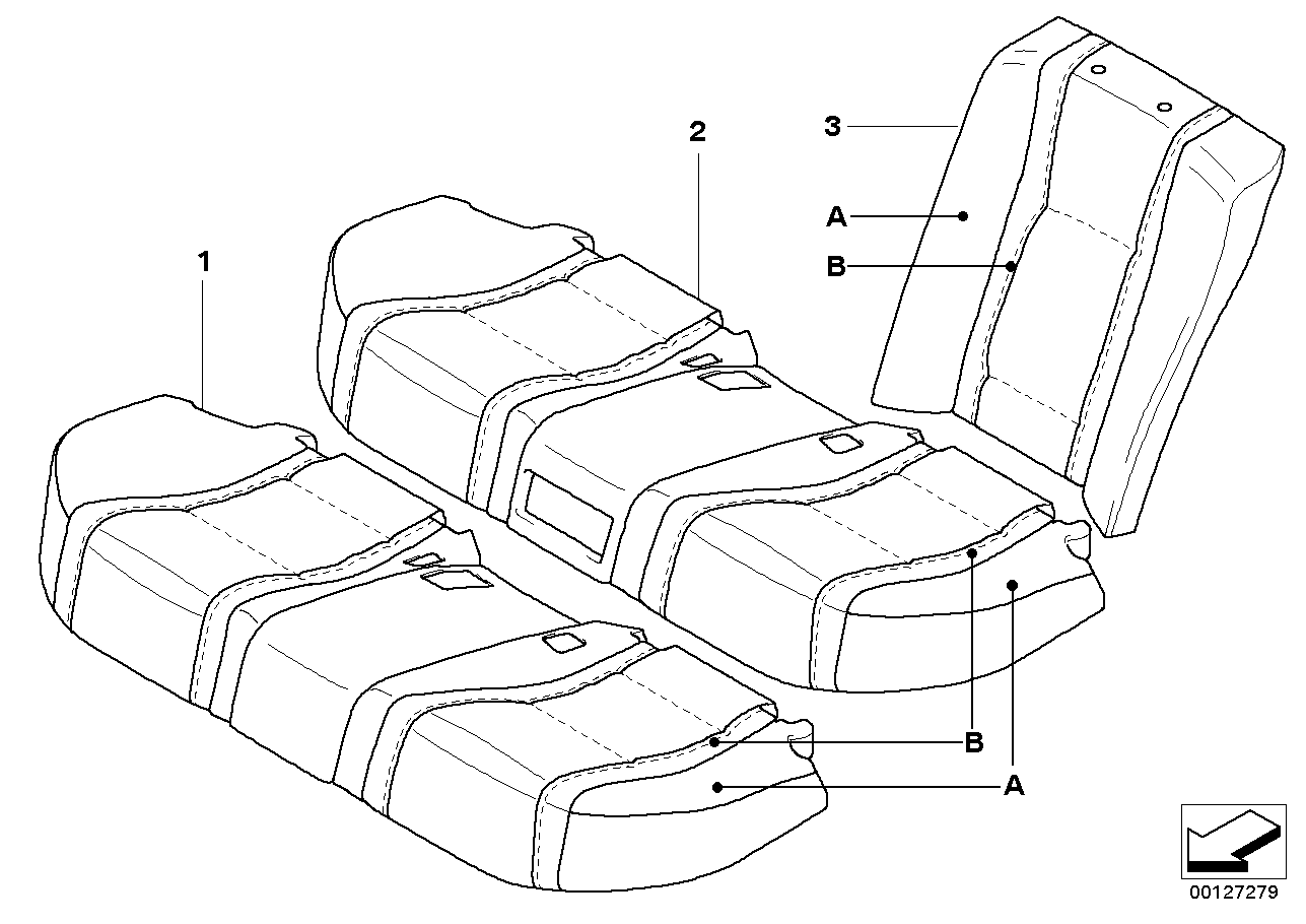 Indiv.cover, basic seat, rear U6