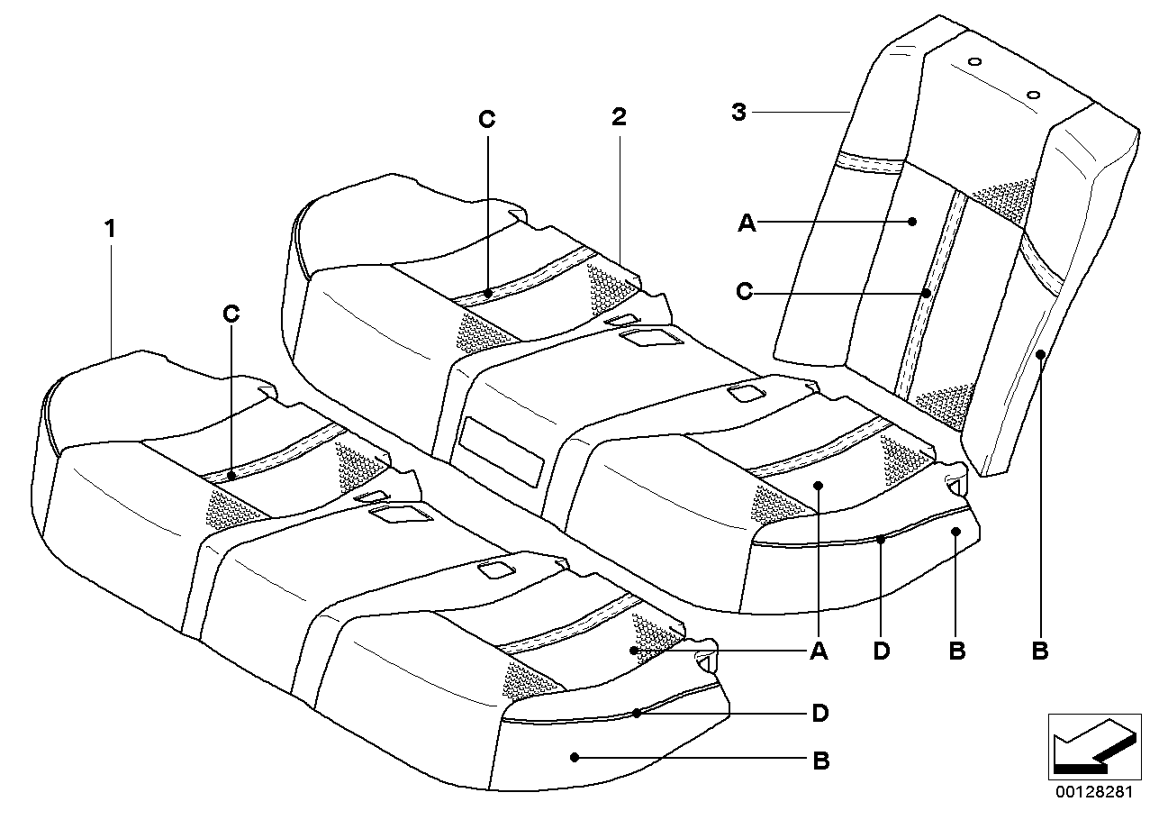 Ind.zákl.sedadlo zadní klimatiz.kůže, U6