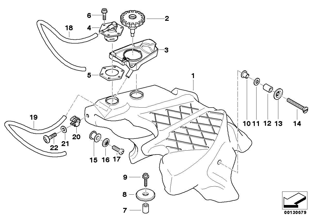 Fuel tank mounting parts