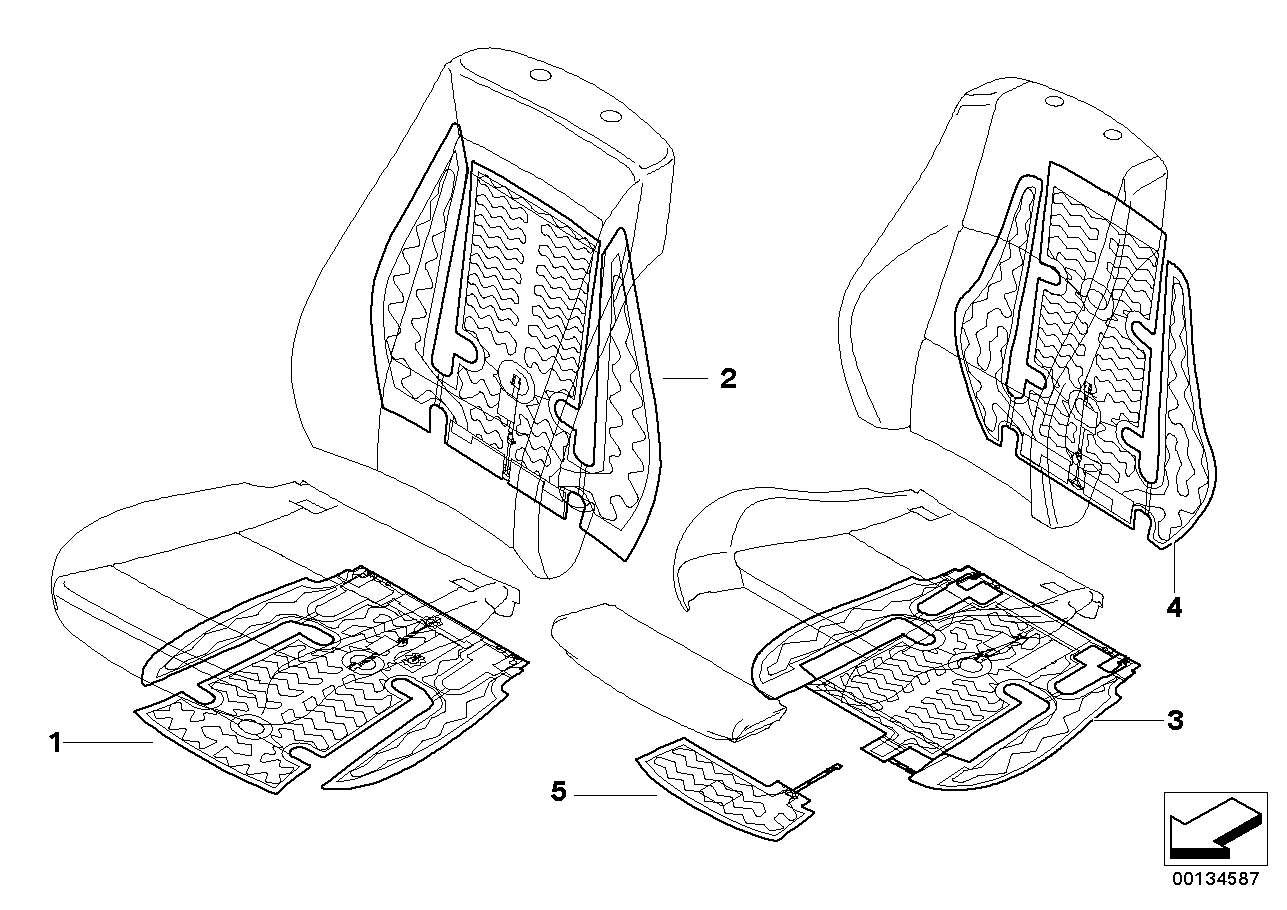 Electric parts for seat heating