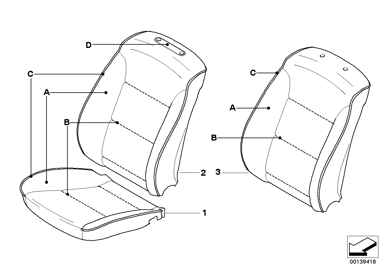 Indiv.cover, basic seat, front
