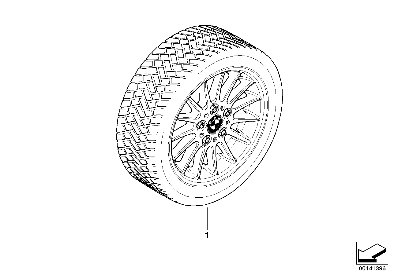 Winter wheel w.tyre radial spoke 32 -16