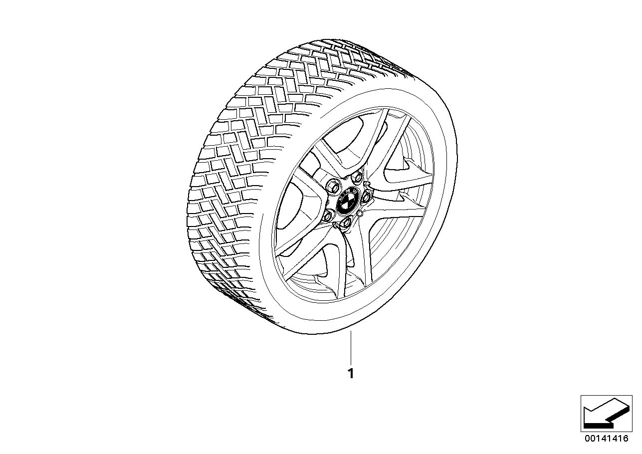 Winter wheel with tyre V-spoke 130 - 17