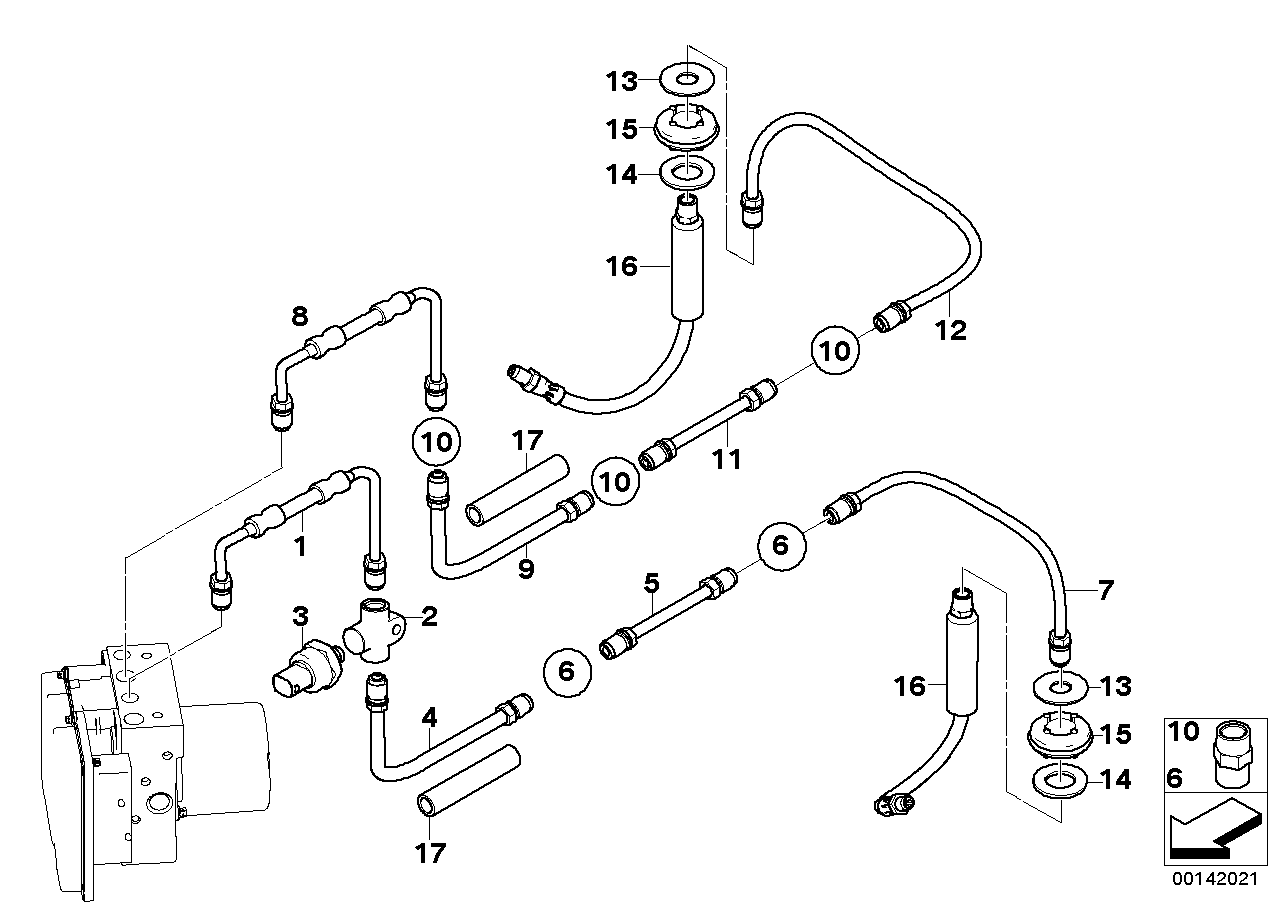 Brake pipe rear (S541A)