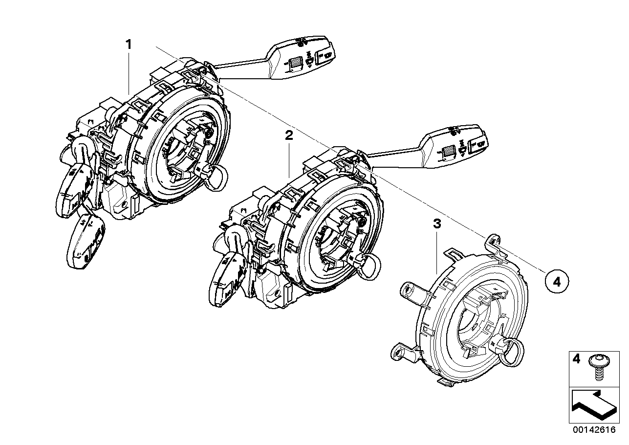 Switch cluster steering column