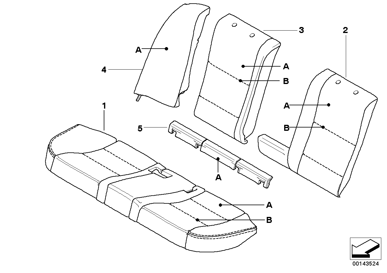 Individual cover, sports seat, rear