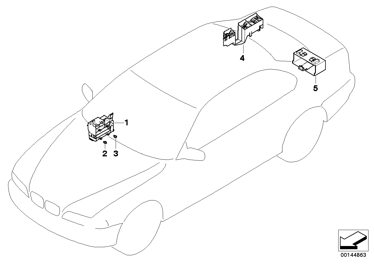 Držák řídicí jednotky karoserie a moduly