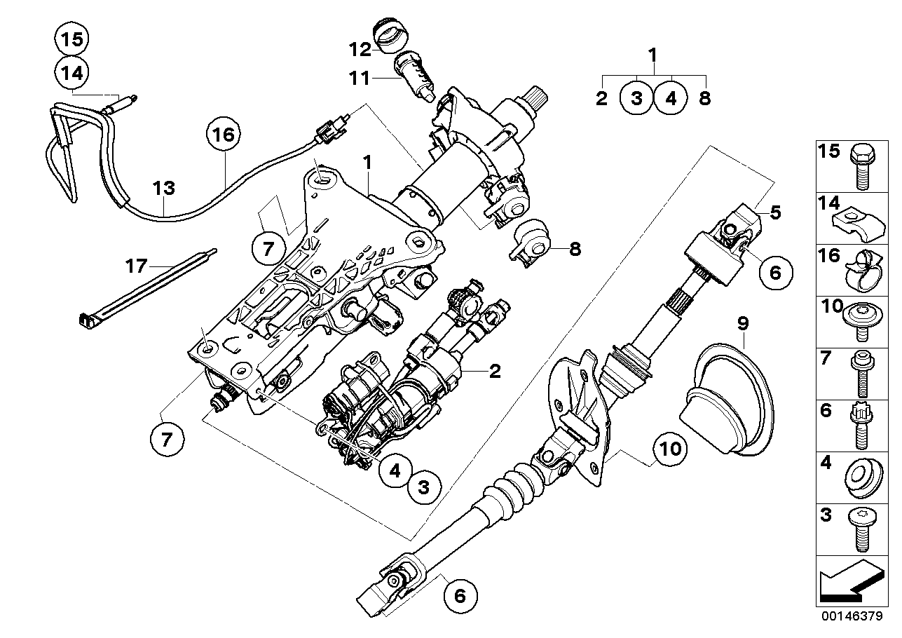 Add-on parts,electr.steering column adj.