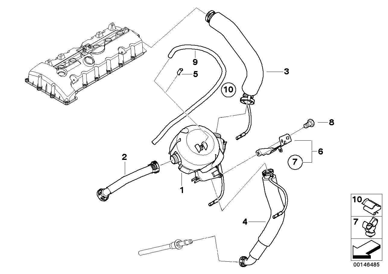 Motor bloğu havalandırması/Yağ ayırıcı