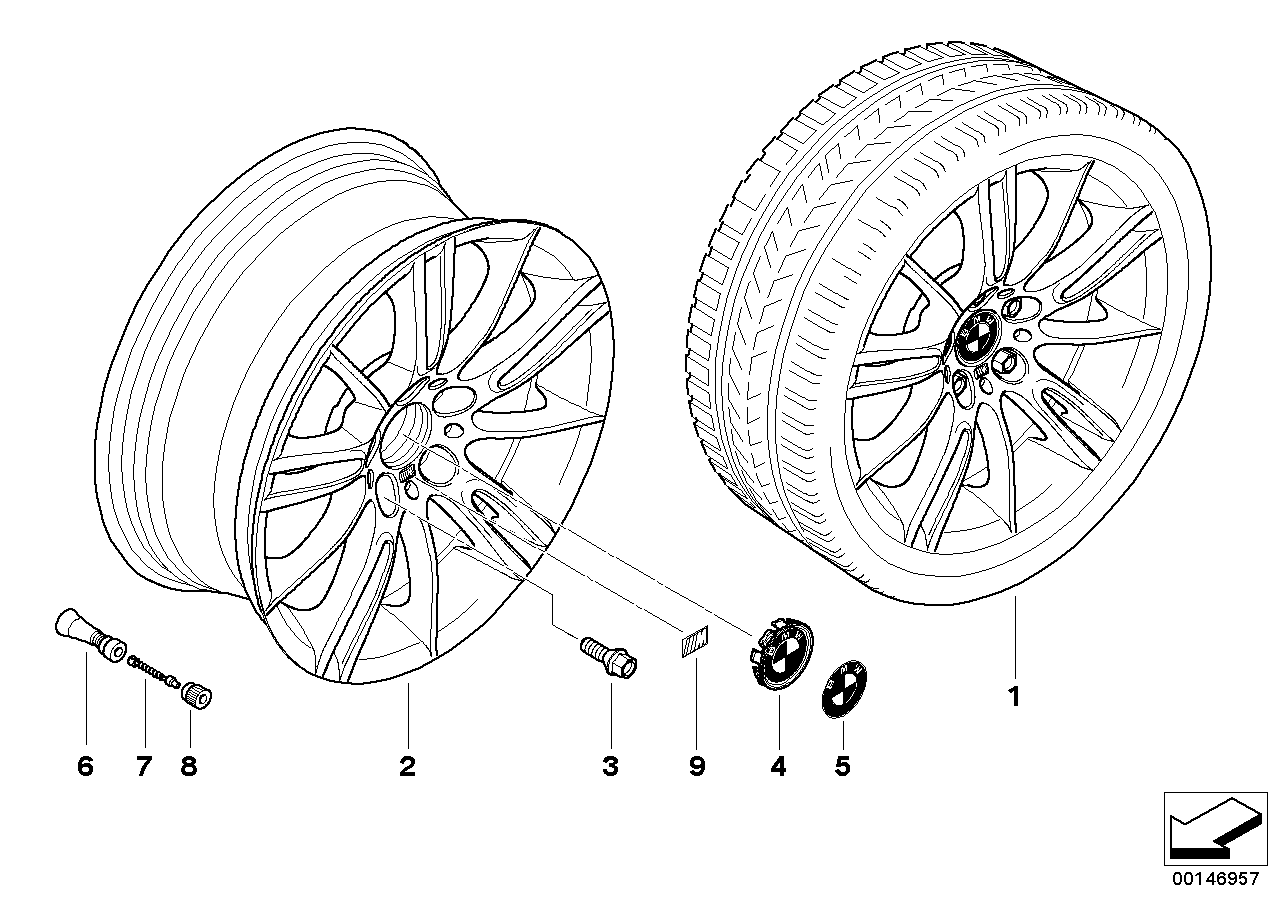 BMW 轻质合金轮辋 M 星形轮辐 193