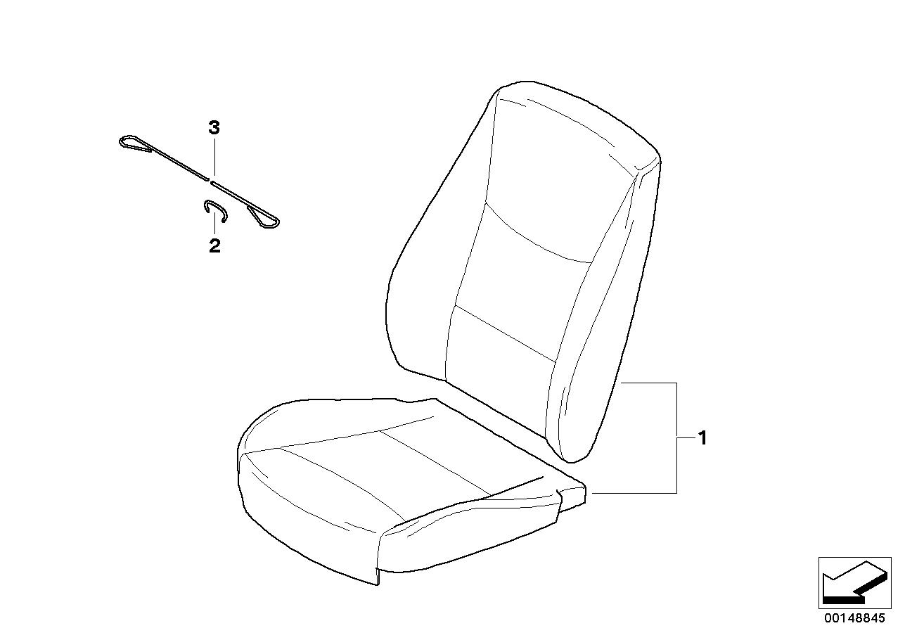 Leather retrofit, basic seat, front