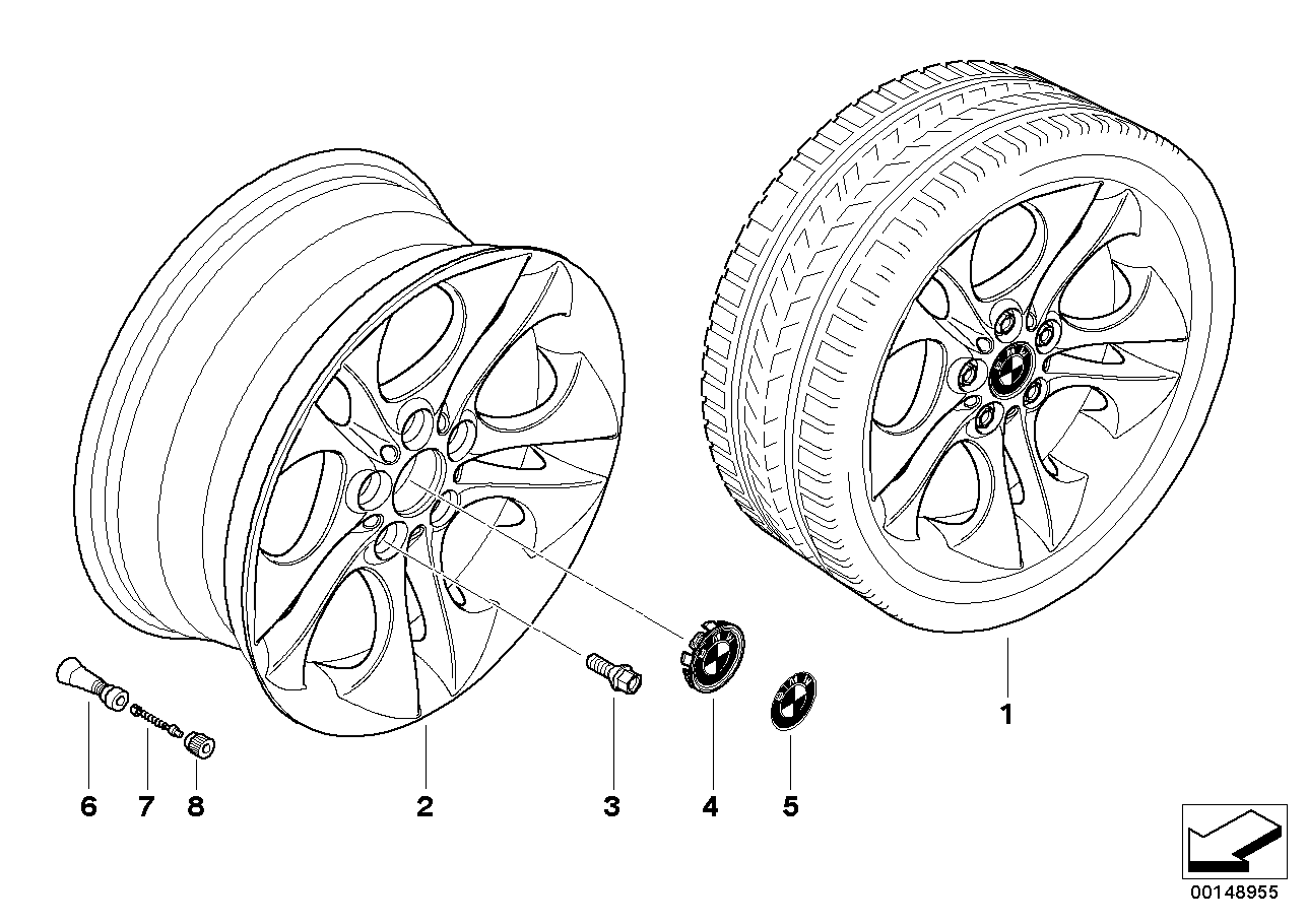 BMW LA wheel, ellipsoid styling 202