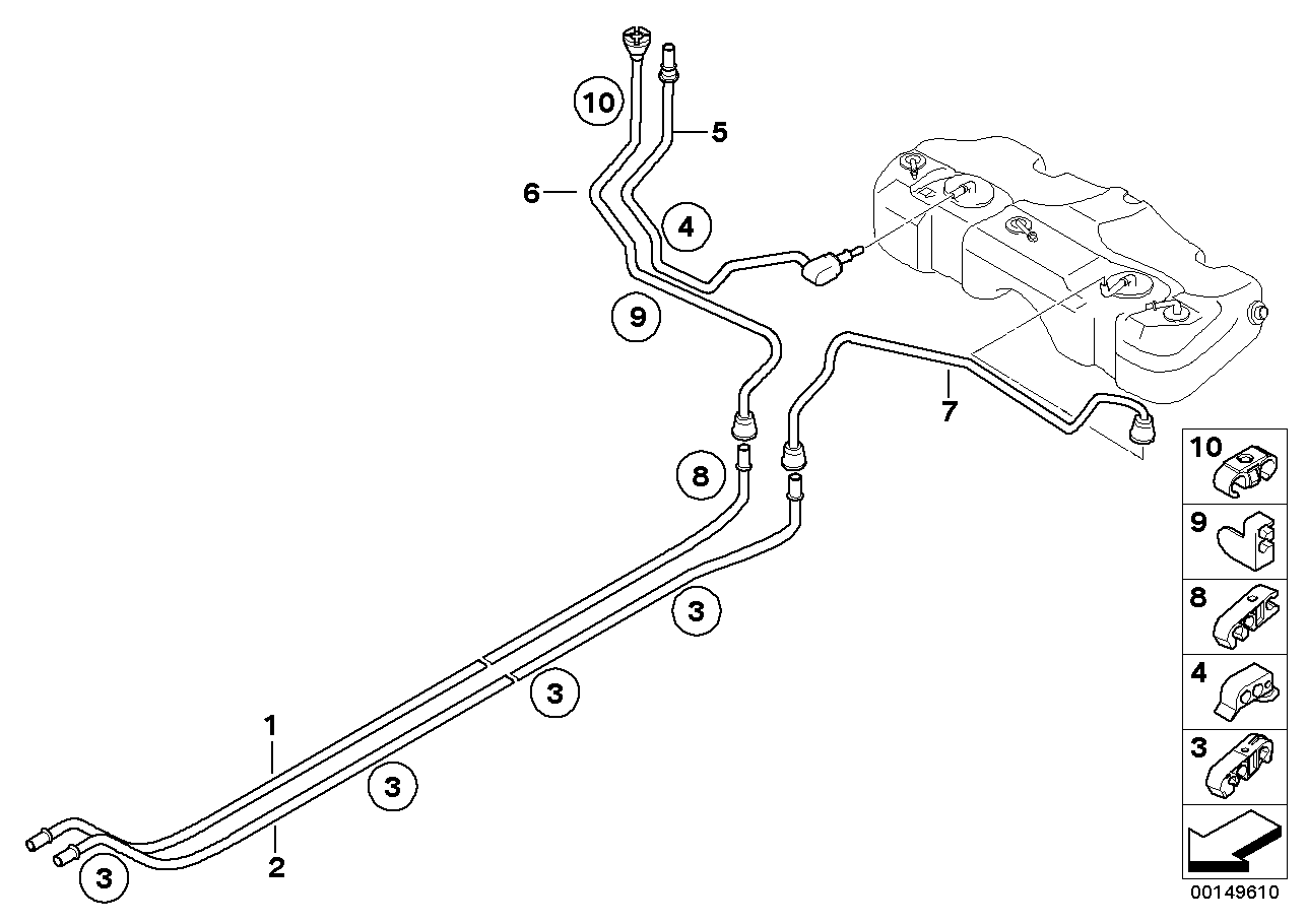 Fuel Pipe and Mounting Parts