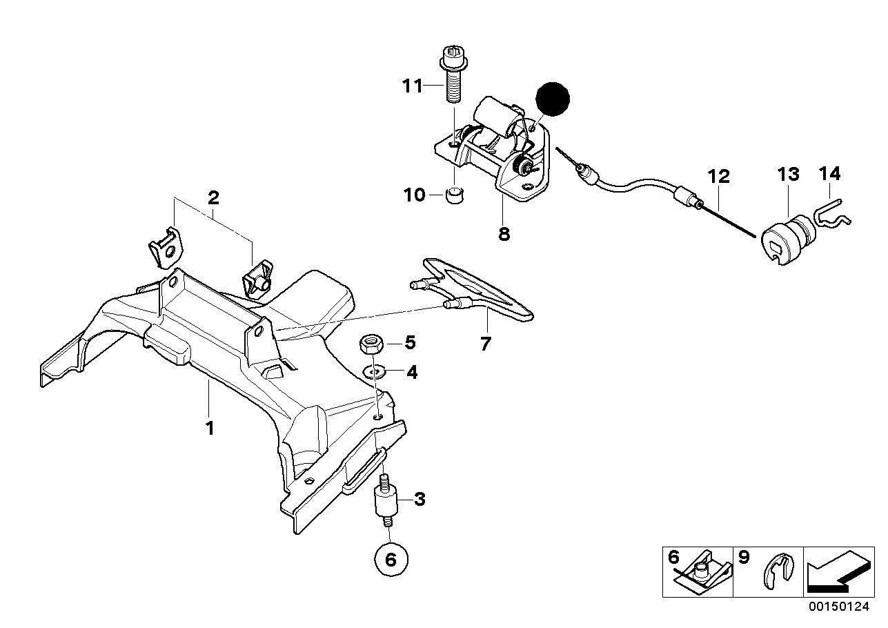 Mounting parts for seat bench