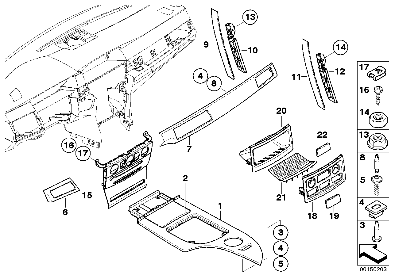 Kit de montage moulures int. aluminium