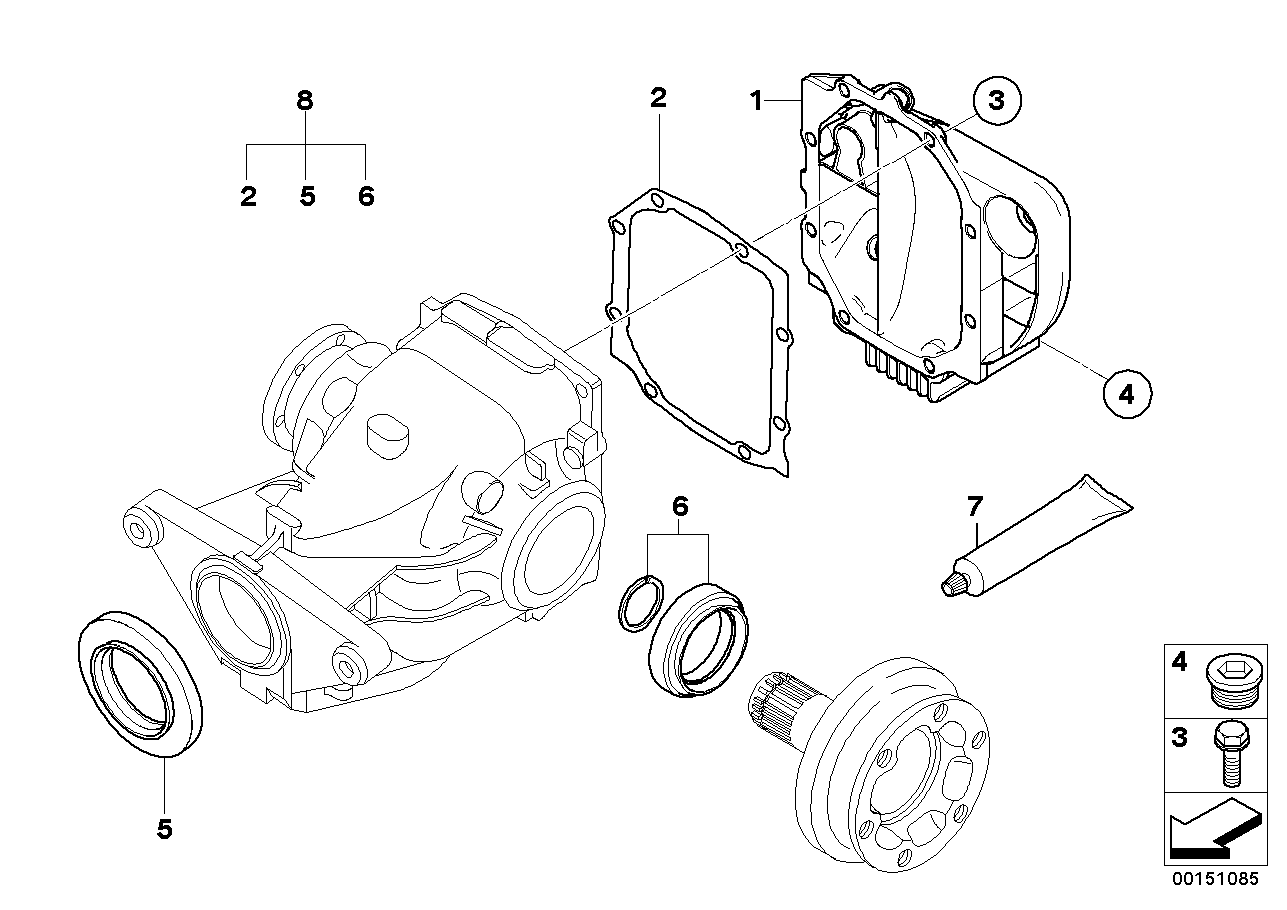 Kit de juntas do diferencial traseiro