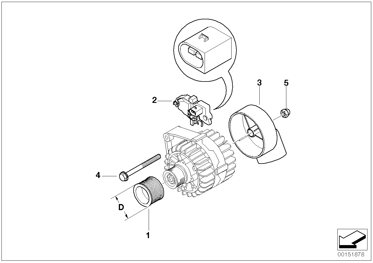 Generador, piezas adic. 120A Bosch