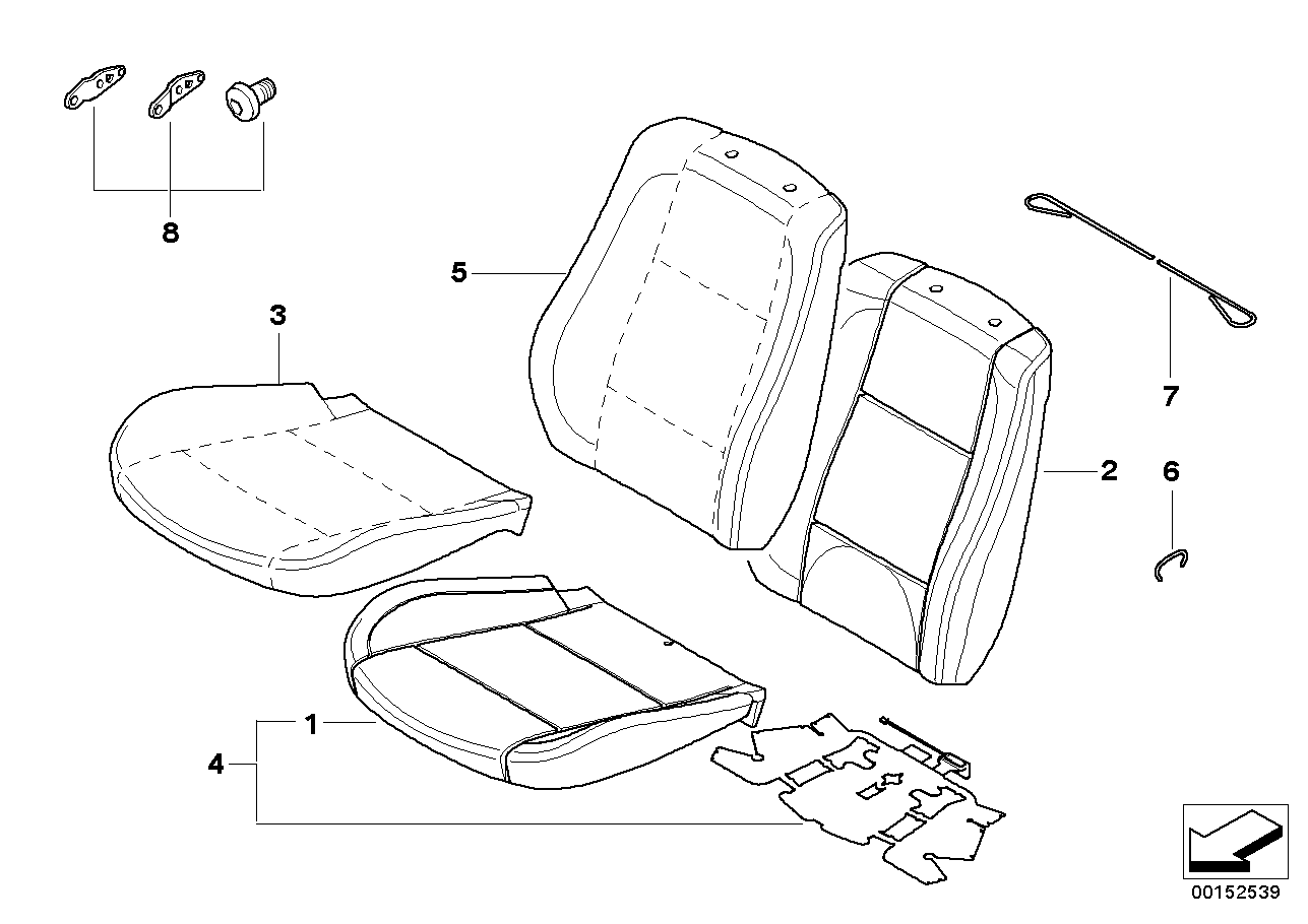 Seat, front, cushion, & cover,basic seat