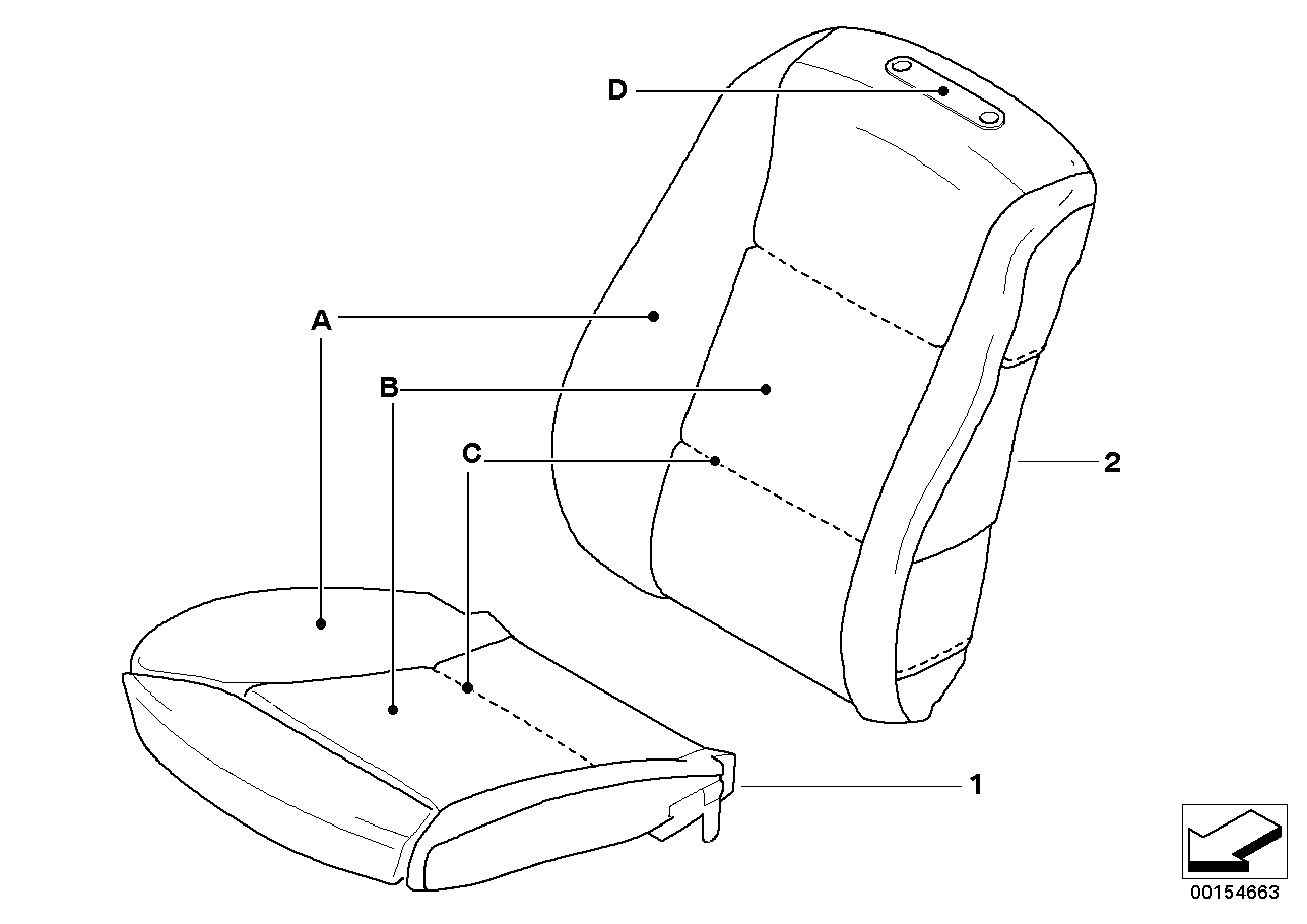 Individual cover, comfort seat, front,LC