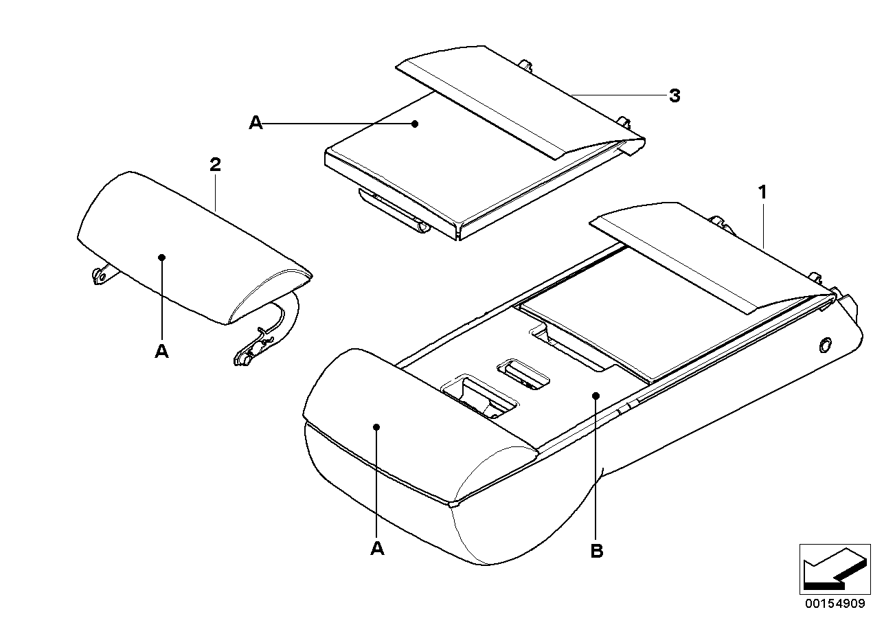 Individual armrest of rear comfort seat