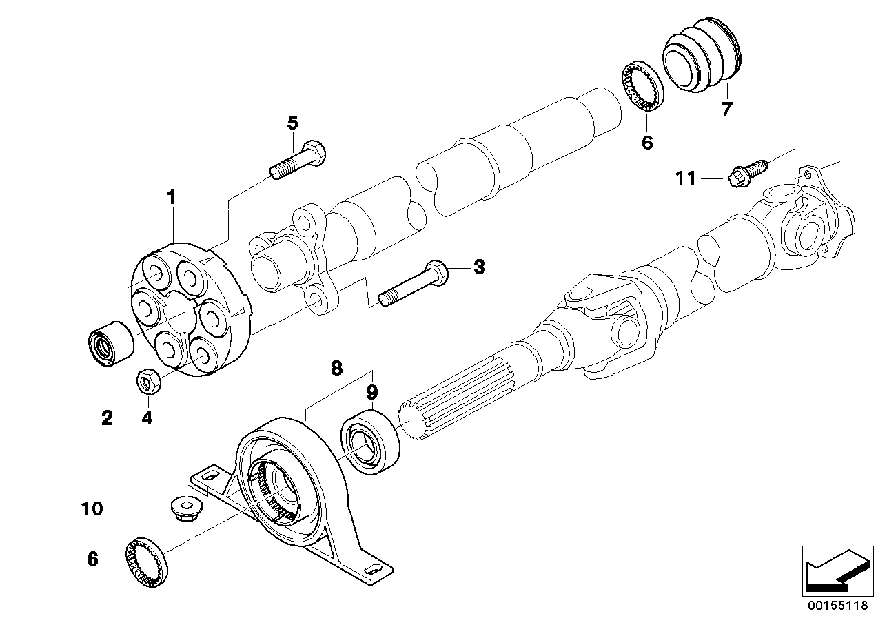 Drive shaft, single components, 4-wheel