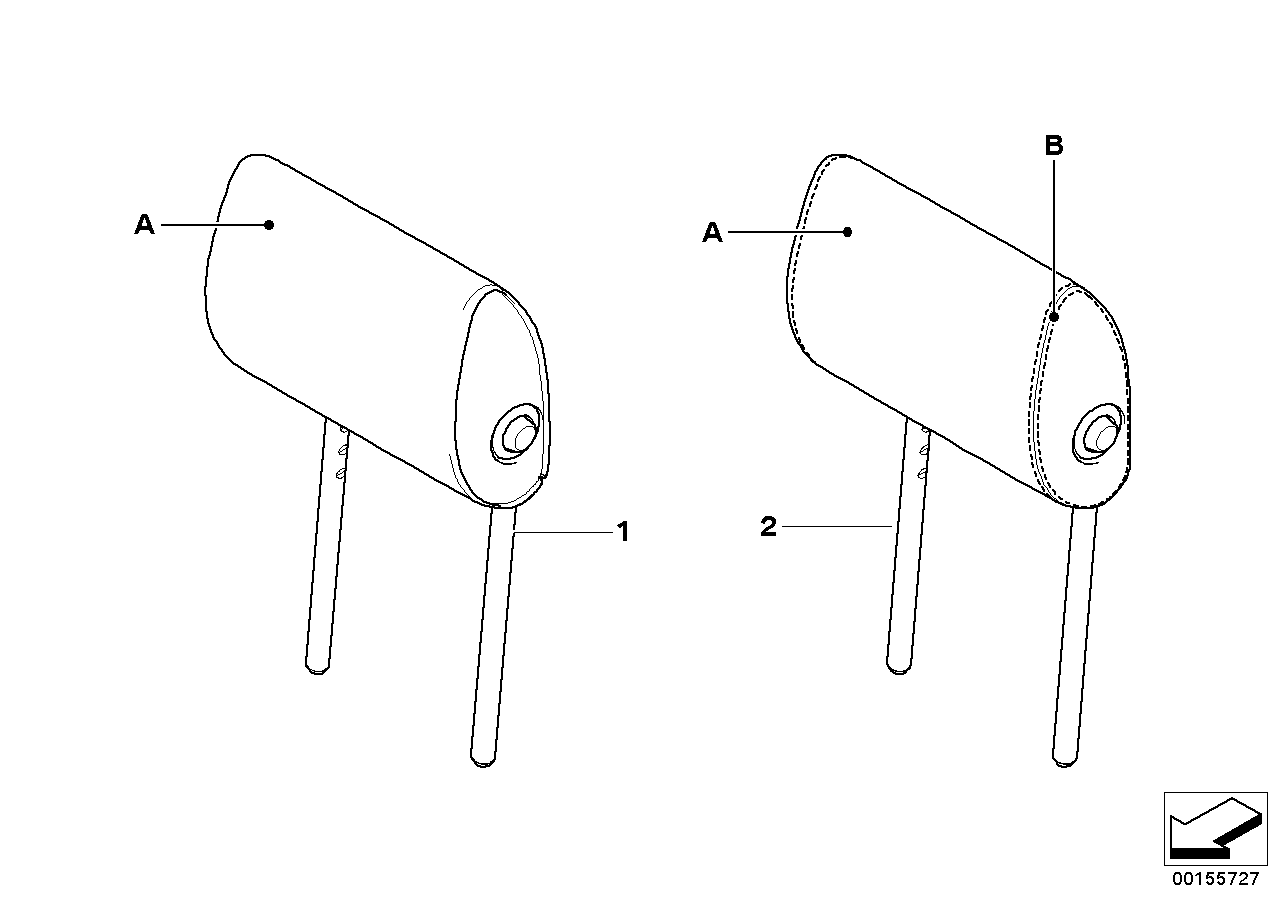Indiv. folding headrest, basic seat,rear