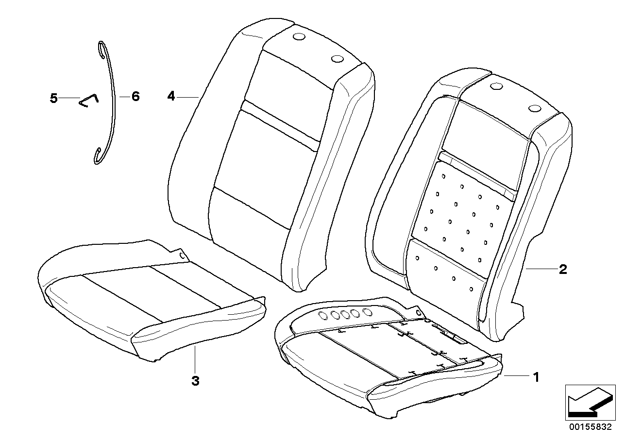 Seat, front, cushion, & cover,basic seat