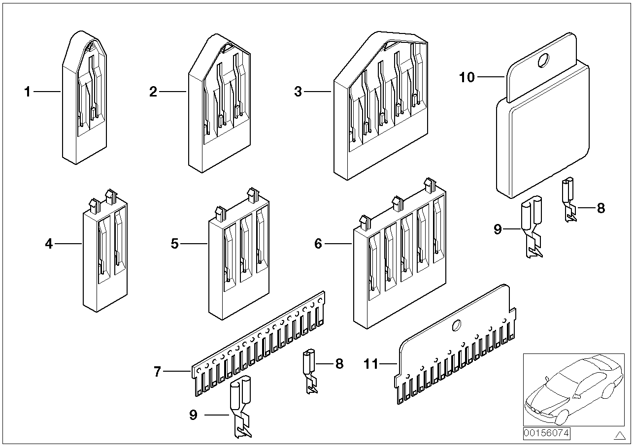 Çeşitli tarak tipi konektörler