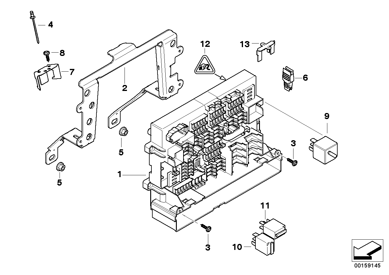Single parts, distribution box, front